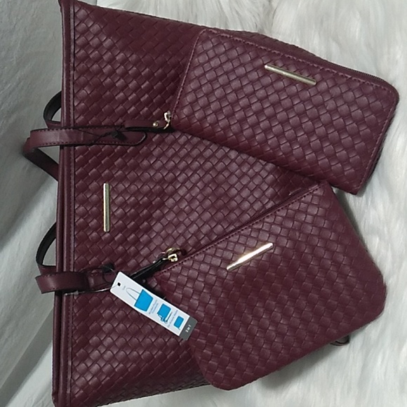 NWT Faux Woven Leather Tote Wristlet-Pouch Crossbody Zip Wal… - Picture 15 of 15